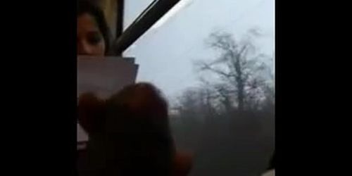 Flashing cute in train