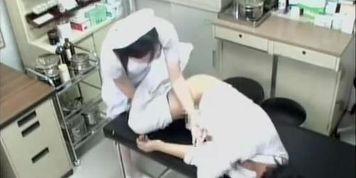 Japanese naughty nurse banged in voyeur medical fetish video