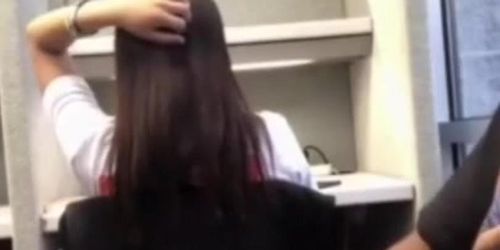 Public cock flash & cumshot in library