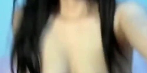 Young korean girl on webcam