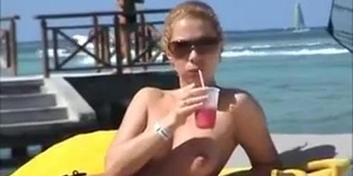 incredible new russian couple  wife beach punta cana