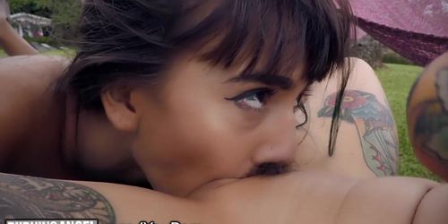 Bikini Babes Janice Griffith and Joanna Angel Dyke Out by the Beach