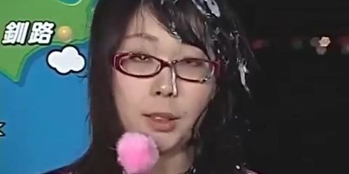 Bukkake Weather Girl With Glasses