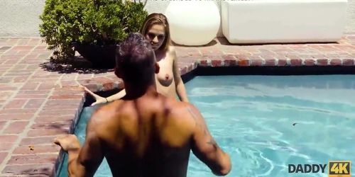 DADDY4K. Mature guy meets sons girl in the pool and seduces (Sydney Cole)