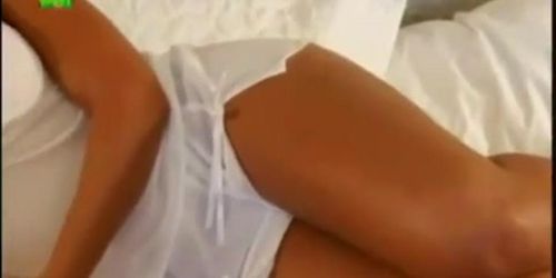 Sexy brunette Dani playing with herself