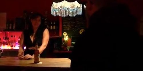 A French girl in Spain. Seducing and filming a waitress!!