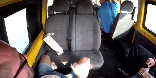 Married Busty MILF GangBanged in Bus