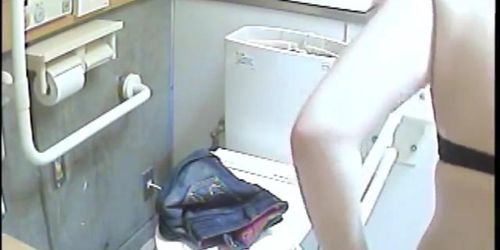 Real amateur girls pissing on the public toilet video