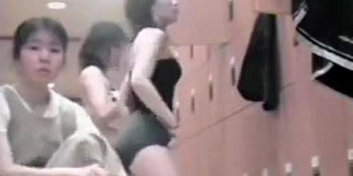 Hidden cam in locker room shooting nude Asian women