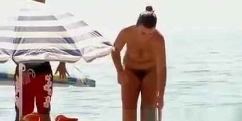 Hairy women on the beach