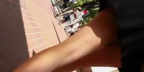 Creepshot of teenage cutie's upskirt