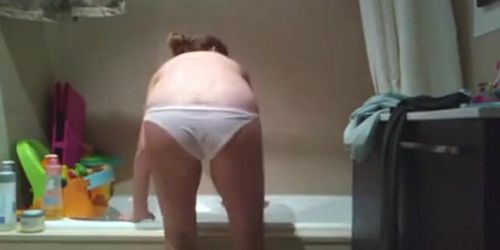 Wife caught nude in bathroom