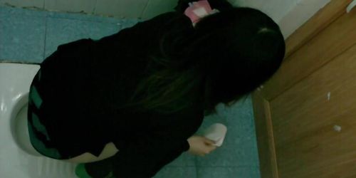 Public toilet asian girl pissing voyeur video