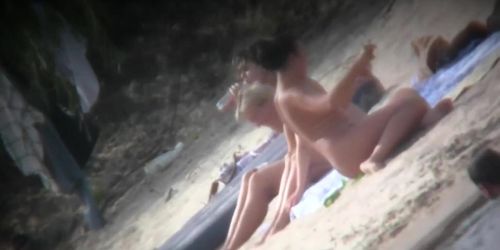 Beach nudist voyeur video of three hot chicks with great tanned bodies