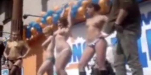 Topless dance contest with ladies competing for prizes