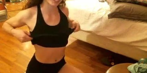 KizzyKalypzo goes topless and shows off her pussy at the end