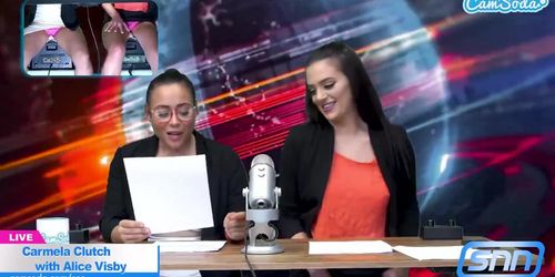 Hot body news anchors masturbate on air