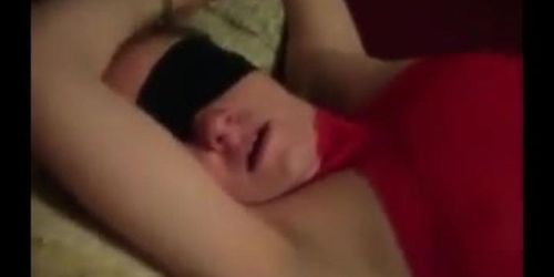 Blindfolded milf getting her pussy licked and fisted