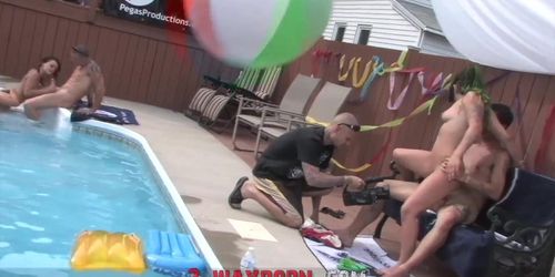 3-Way Porn - Banging both Step-Dad & Step-Bro at Family Gathering