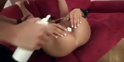 Asian in threesome with anal insertion