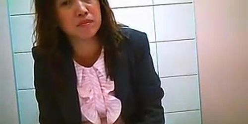 Hidden cam in thai office toilet