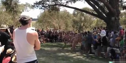 Popular nudist race footage in slow motion