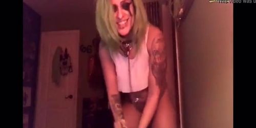 Sexy goth girl twerks and dances