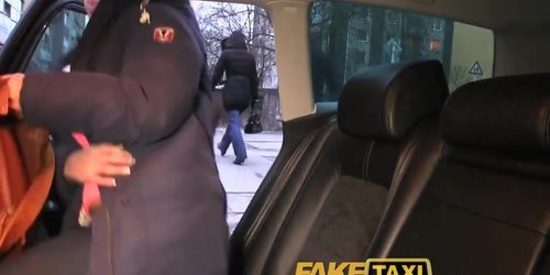 FakeTaxi Blonde with Huge boobs pays her debt