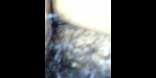 Hairy wet vagina fucked - closeup