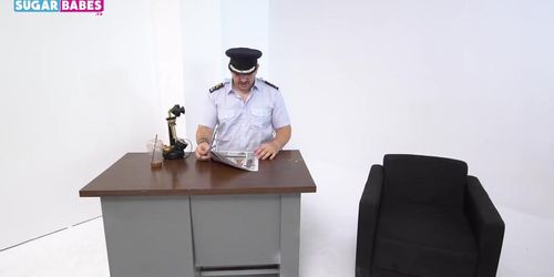 Sugarbabestv : Greek Police officer fucks brunette big tits girl