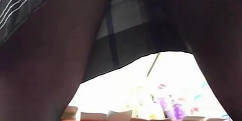 Mature sluts on a public upskirt voyeur vid