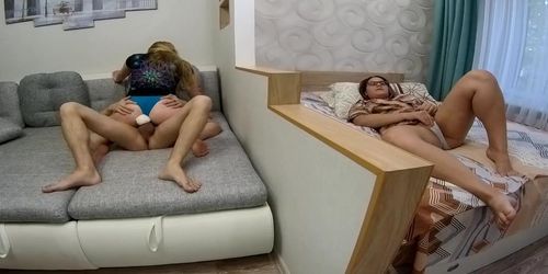 They think they're alone but I cum rough by watching them! Anal Creampie,Spy (Real Orgasm)