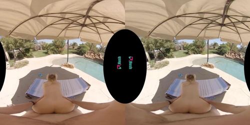 VRHUSH Big tit blonde bombshell Paisley Porter rides a dick poolside