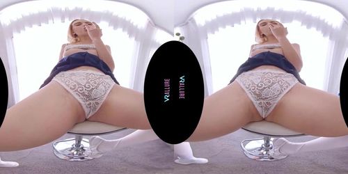VRALLURE Cute blonde has multiple orgasms with her toys in virtual reality (Chloe Cherry)