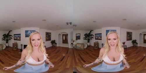 Super Blonde Girl Bailey Brooke Rides On The Huge Cock At Art Room Vr Porn (Bailey Brooks)