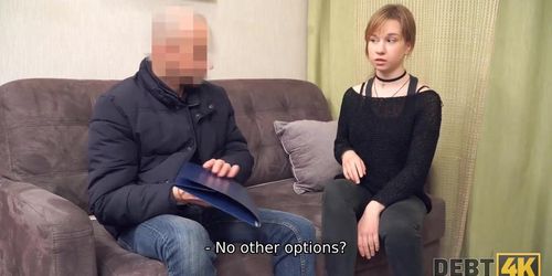 DEBT4k. Male will leave the debtor alone if she has sex with him (Eva Abel)