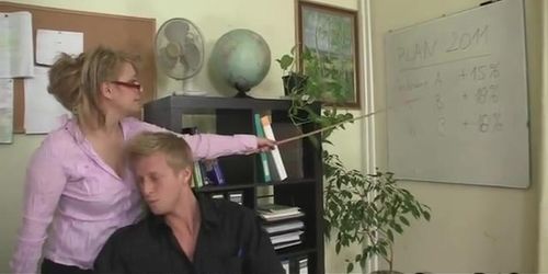 Hot office sex with mature lady