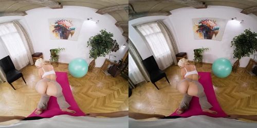 Yoga With Big Boobs Blonde In Vr