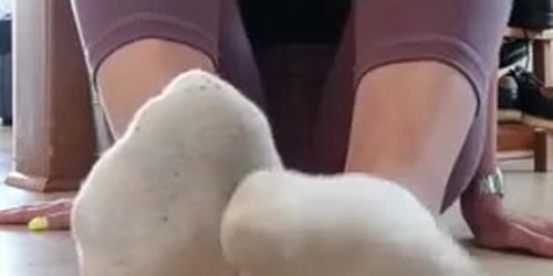 Emmysfeetandsocks in Sweaty White Socks