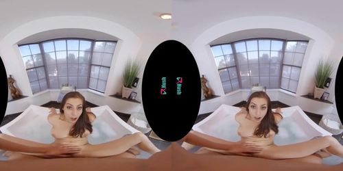 VRHUSH Fit brunette gf Spencer Bradley wants morning sex in virtual reality