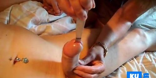 Manche Mogens porn video – femdom insertion extrem urethral handle manche masturb cum