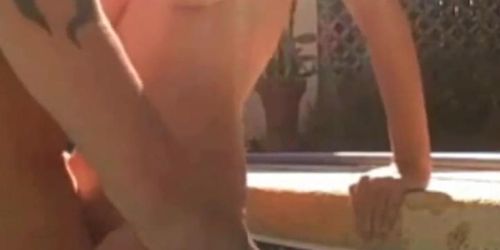 Amateurs Play Sexy Games In Their Backyard Swimming Pool (Brandon Areana, amateur )