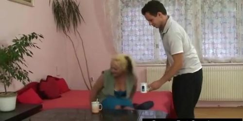 Lonely granny is picked up and fucked by horny guy