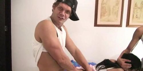 Hot Latina Gets Tag Teamed