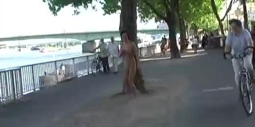 Nathy - Naked Girl Has Fun In Public Streets