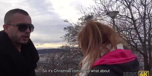 HUNT4K. Awesome Jenifer Red satisfies stranger and earns some cash