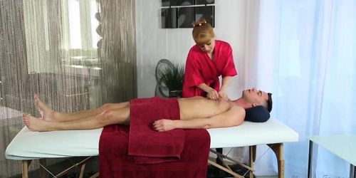 Redhead Penny Pax loves massage and anal sex