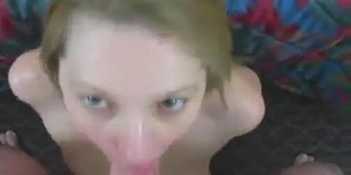 Blonde Whore Gets FaceFucked and Banged Out with Creampie