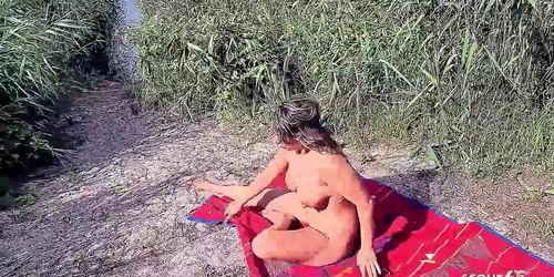 SCOUT69 - Real Amateur Nudist Beach Sex with Turkish Mature and two German Guys