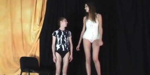 Super Tall girl compares to short boy